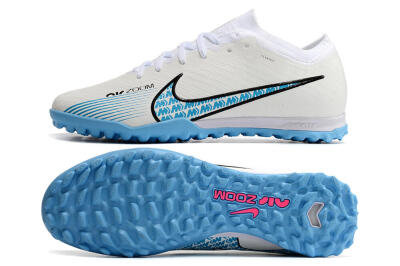 Nike Air Zoom Mercurial Vapor 15 Elite TF Low-Tops Football Shoes - White/Blue/Black