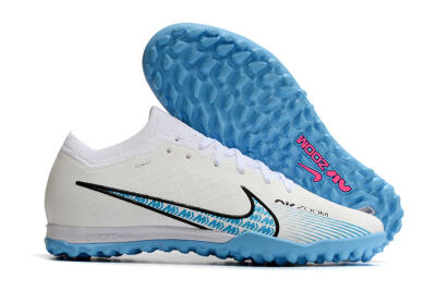 Nike Air Zoom Mercurial Vapor 15 Elite TF Low-Tops Football Shoes - White/Blue/Black