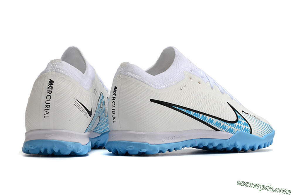 Nike Air Zoom Mercurial Vapor 15 Elite TF Low-Tops Football Shoes - White/Blue/Black 6