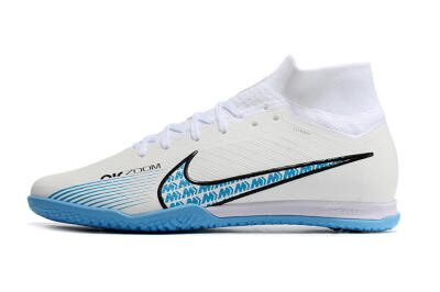 Nike Air Zoom Mercurial Superfly 9 Elite IC High-Tops Football Shoes - White/Blue/Black