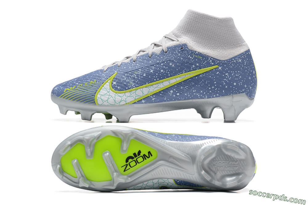 Nike Air Zoom Mercurial Superfly 9 Elite FG High-Tops Football Boots - Blue/White/Green 0