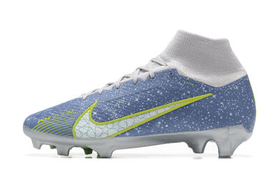 Nike Air Zoom Mercurial Superfly 9 Elite FG High-Tops Football Boots - Blue/White/Green