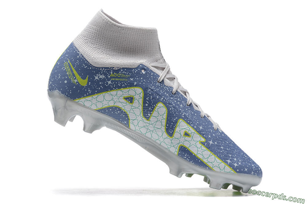 Nike Air Zoom Mercurial Superfly 9 Elite FG High-Tops Football Boots - Blue/White/Green 7