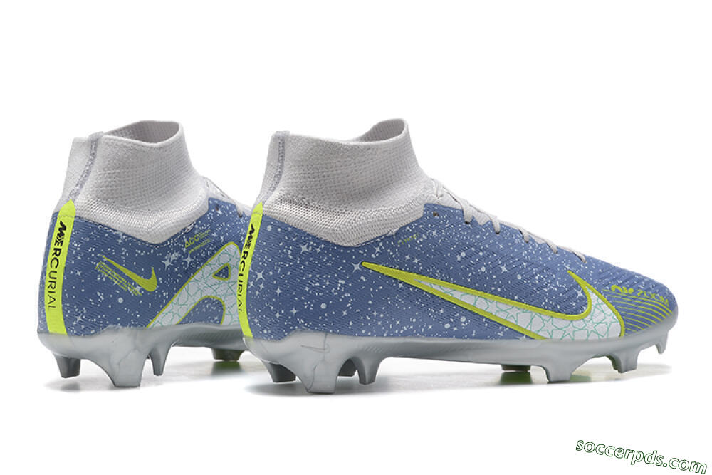 Nike Air Zoom Mercurial Superfly 9 Elite FG High-Tops Football Boots - Blue/White/Green 9