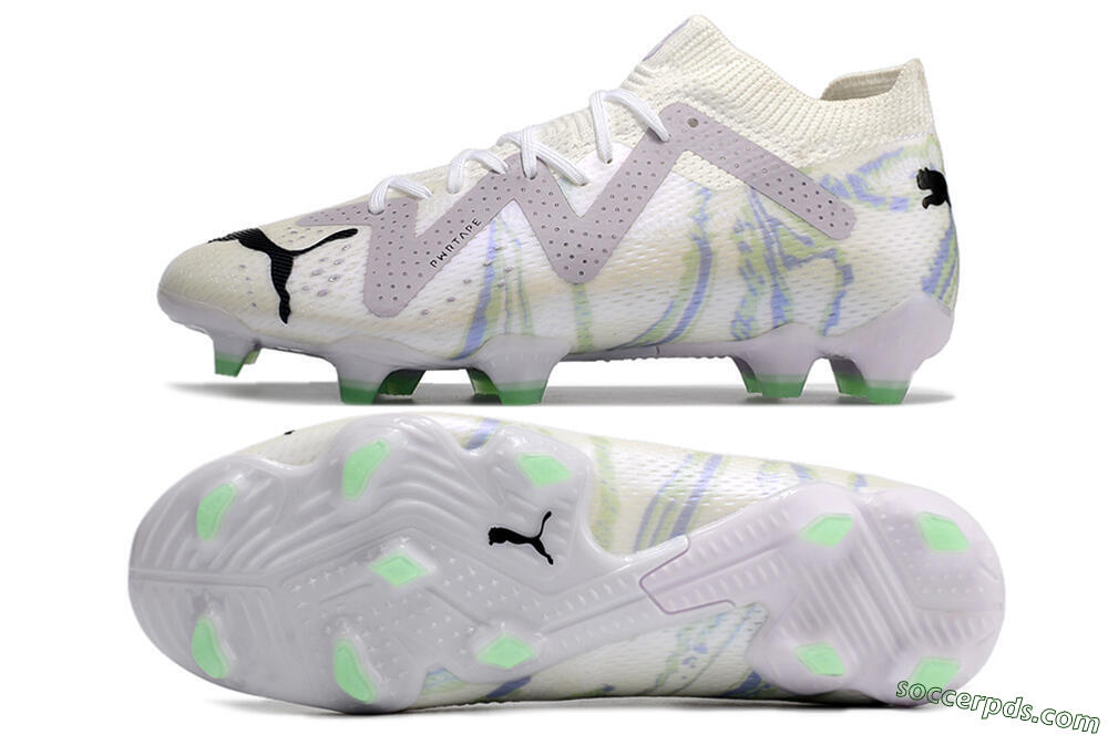 Puma Future Ultimate FG Low-Tops Football Boots - White/Grey/Blue 0