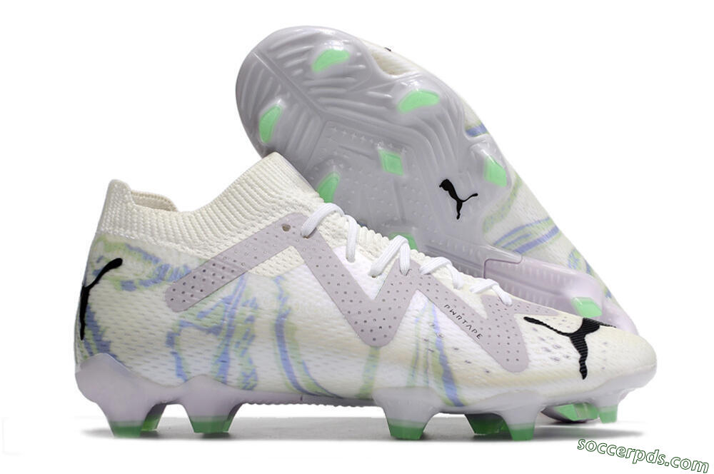 Puma Future Ultimate FG Low-Tops Football Boots - White/Grey/Blue 1