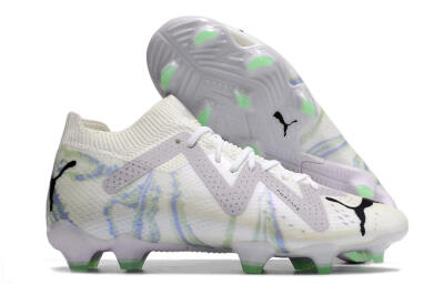 Puma Future Ultimate FG Low-Tops Football Boots - White/Grey/Blue