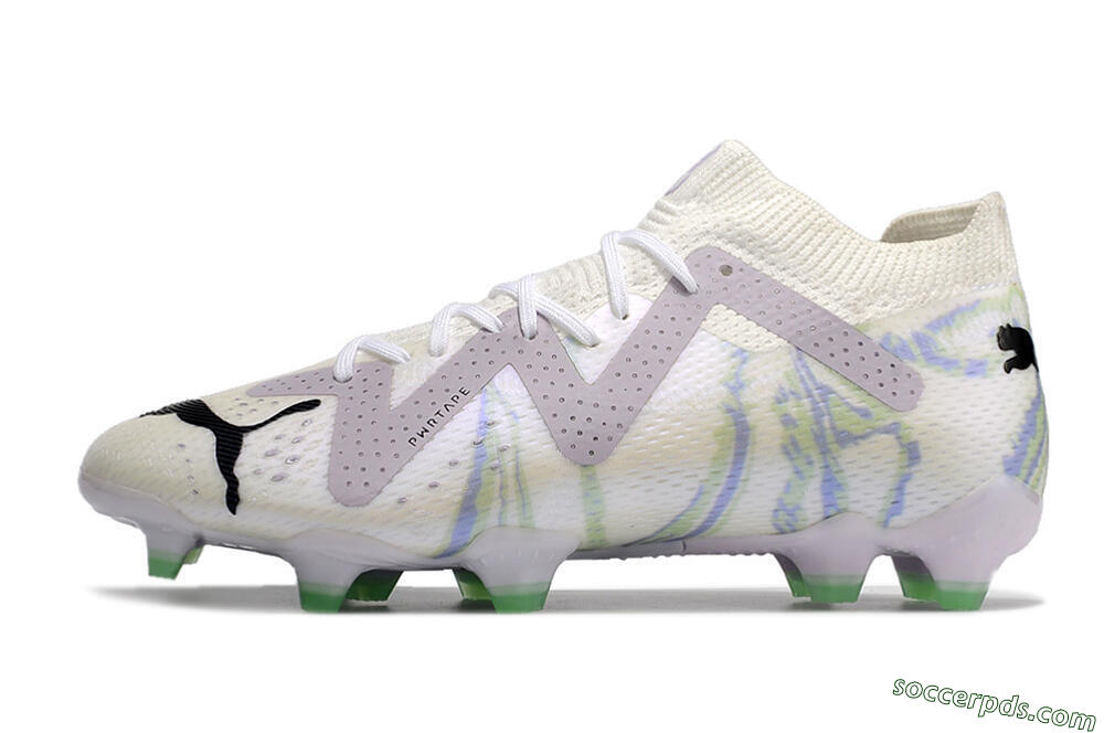 Puma Future Ultimate FG Low-Tops Football Boots - White/Grey/Blue 2
