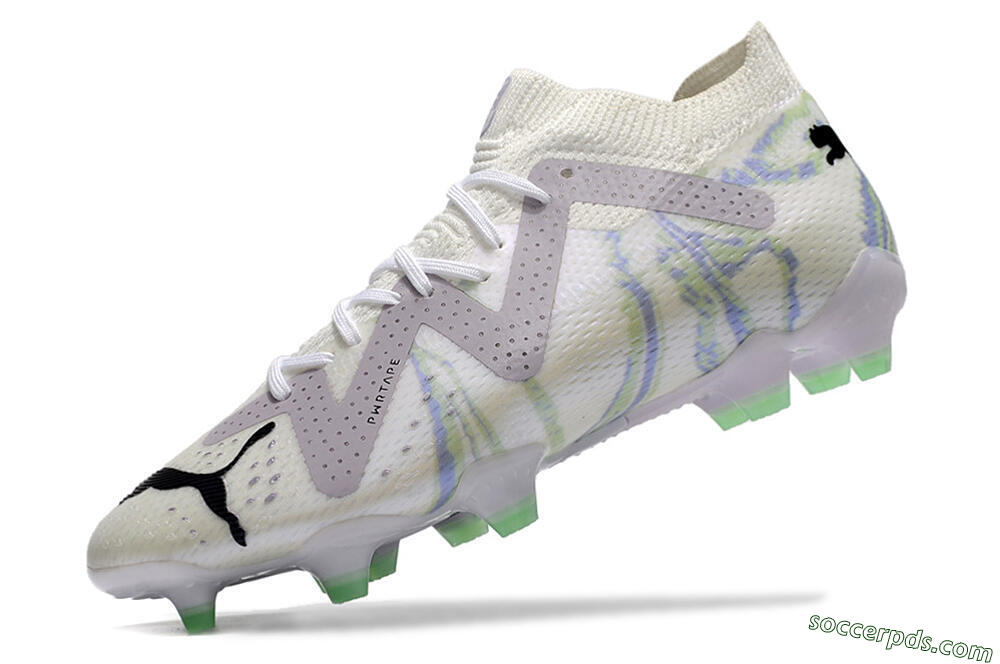 Puma Future Ultimate FG Low-Tops Football Boots - White/Grey/Blue 5