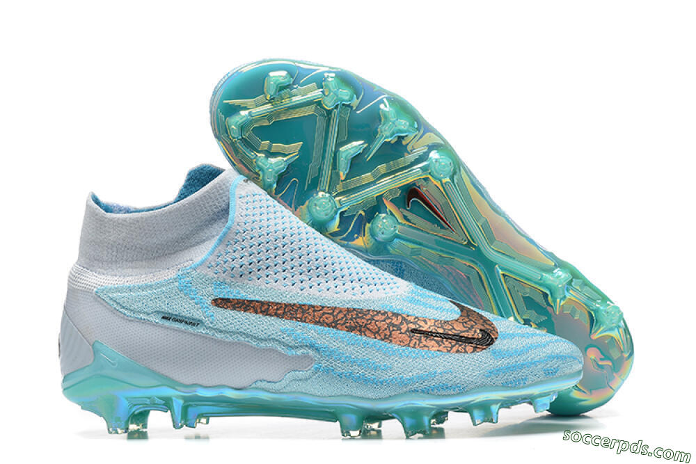Nike Phantom GX Elite FG High-Tops Football Boots - Blue/White/Brown/Black 1