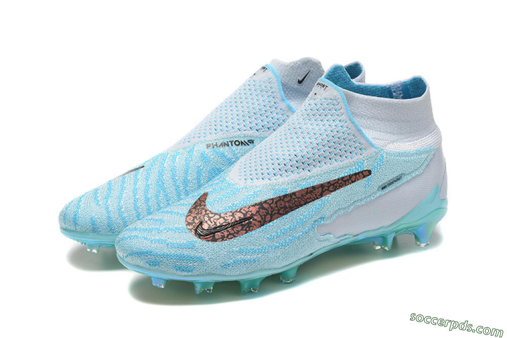 Nike Phantom GX Elite FG High-Tops Football Boots - Blue/White/Brown/Black 5