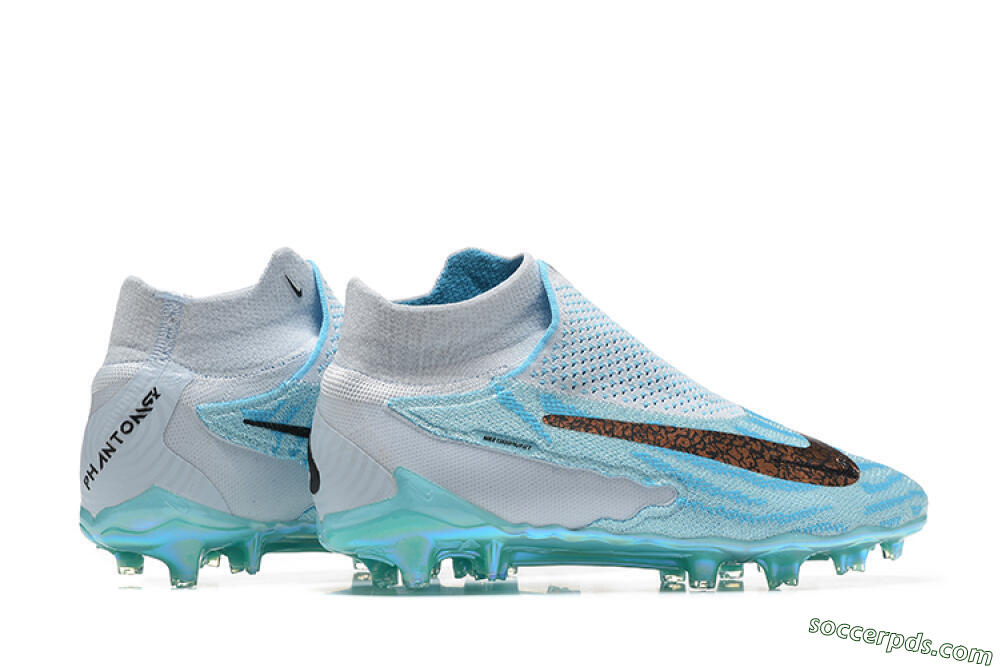 Nike Phantom GX Elite FG High-Tops Football Boots - Blue/White/Brown/Black 9