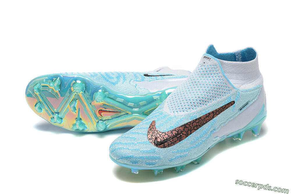 Nike Phantom GX Elite FG High-Tops Football Boots - Blue/White/Brown/Black 3