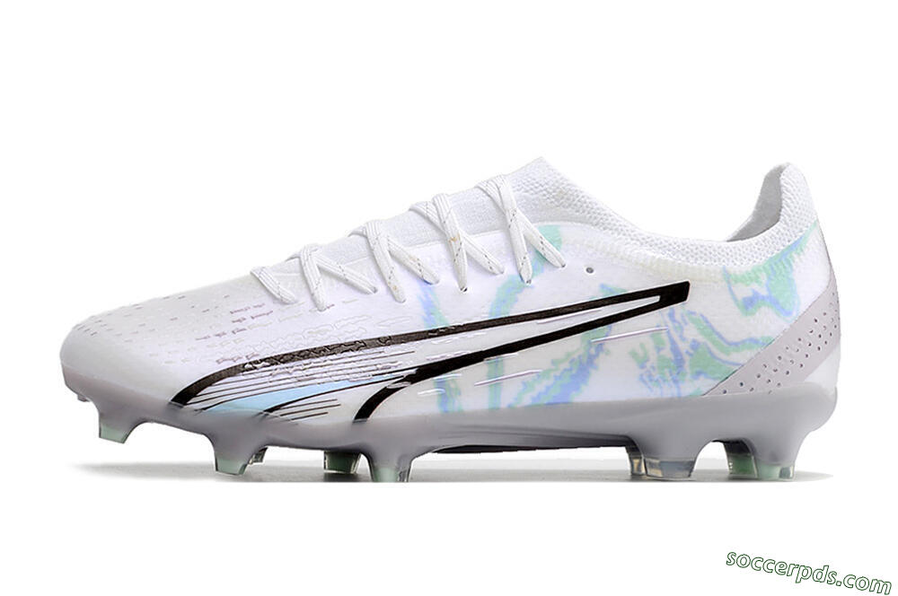 Puma Ultra Ultimate FG Low-Tops Football Boots - White/Green/Blue/Black 2