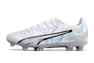 Puma Ultra Ultimate FG Low-Tops Football Boots - White/Green/Blue/Black