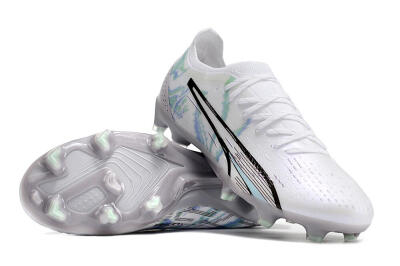 Puma Ultra Ultimate FG Low-Tops Football Boots - White/Green/Blue/Black