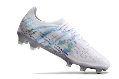 Puma Ultra Ultimate FG Low-Tops Football Boots - White/Green/Blue/Black