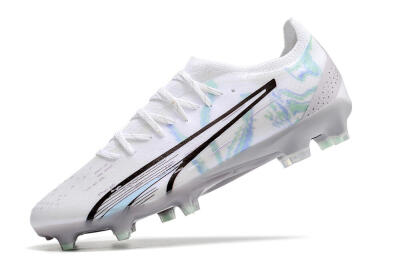 Puma Ultra Ultimate FG Low-Tops Football Boots - White/Green/Blue/Black