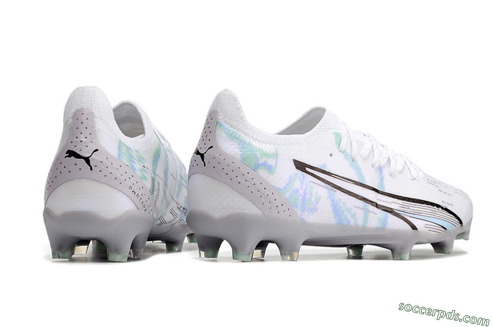 Puma Ultra Ultimate FG Low-Tops Football Boots - White/Green/Blue/Black 6