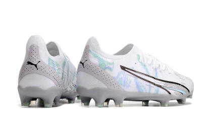 Puma Ultra Ultimate FG Low-Tops Football Boots - White/Green/Blue/Black