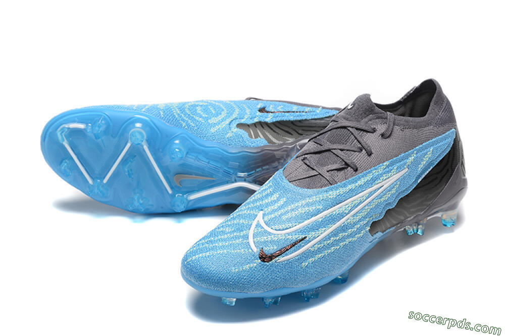 Nike Phantom GX Elite FG Low-Tops Football Boots - Blue/Grey/White 3