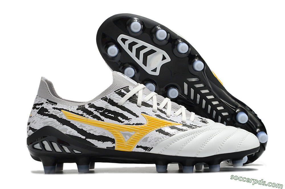 Mizuno Morelia Neo 3 Made in Japan FG Low-Tops Football Boots - White/Black/Yellow 1