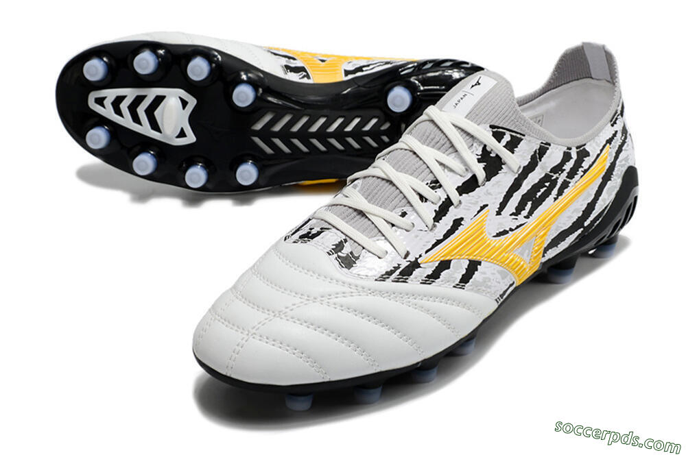 Mizuno Morelia Neo 3 Made in Japan FG Low-Tops Football Boots - White/Black/Yellow 3