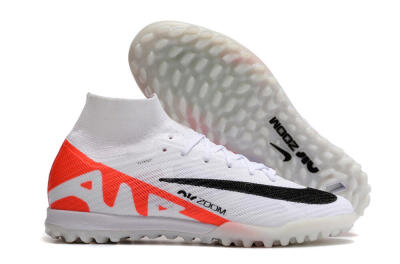 Nike Air Zoom Mercurial Superfly 9 Elite TF High-Tops Football Shoes - White/Black/Red