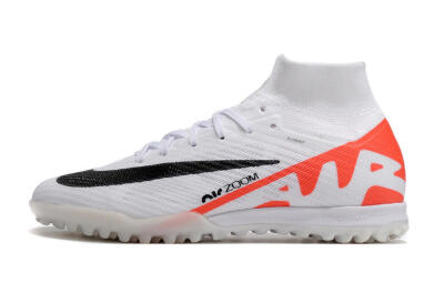 Nike Air Zoom Mercurial Superfly 9 Elite TF High-Tops Football Shoes - White/Black/Red
