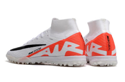 Nike Air Zoom Mercurial Superfly 9 Elite TF High-Tops Football Shoes - White/Black/Red