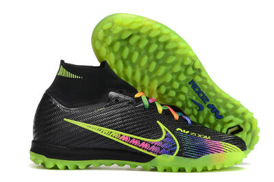 Nike Air Zoom Mercurial Superfly 9 Elite TF High-Tops Football Shoes - Black/Green/Pink