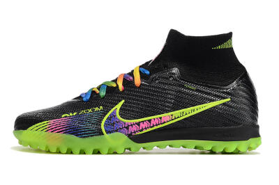 Nike Air Zoom Mercurial Superfly 9 Elite TF High-Tops Football Shoes - Black/Green/Pink