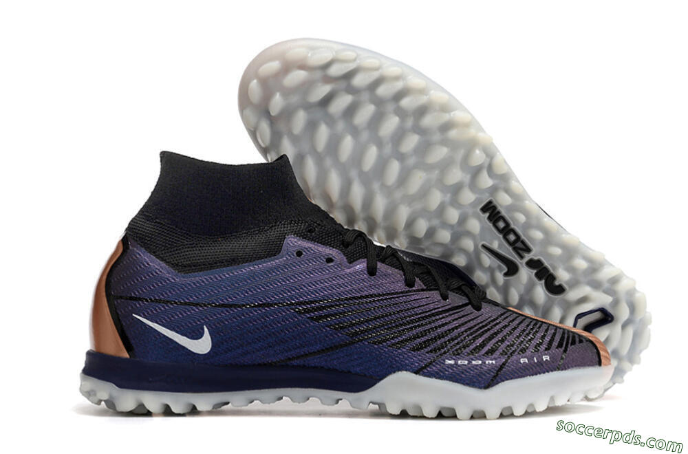 Nike Air Zoom Mercurial Superfly 9 Elite TF High-Tops Football Shoes - Purple/Black 1