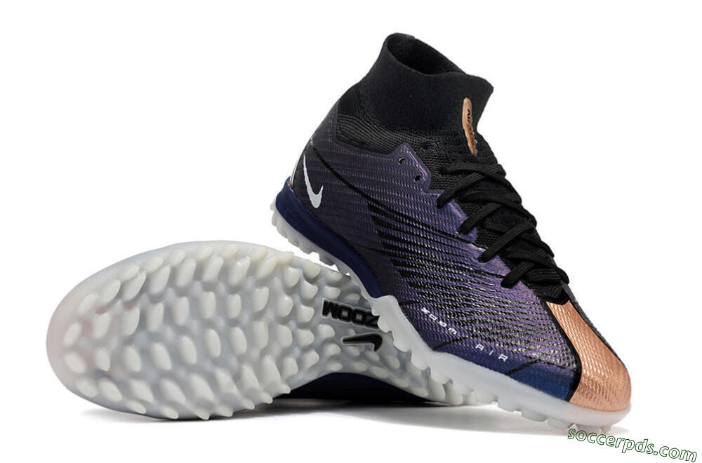 Nike Air Zoom Mercurial Superfly 9 Elite TF High-Tops Football Shoes - Purple/Black 4