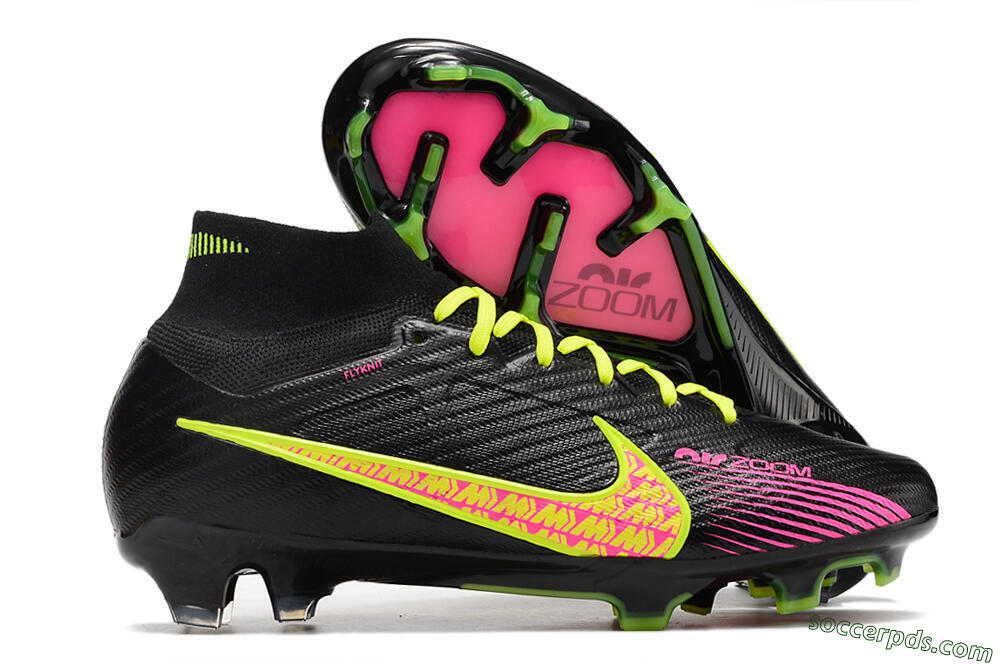 Nike Air Zoom Mercurial Superfly 9 Elite FG High-Tops Football Boots - Black/Yellow/Pink 1