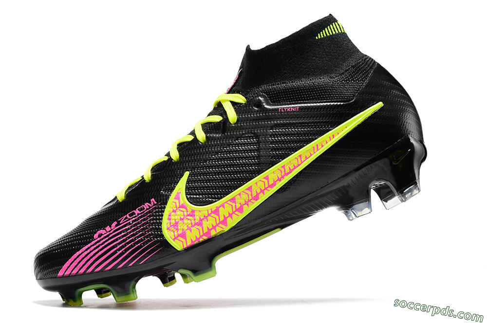 Nike Air Zoom Mercurial Superfly 9 Elite FG High-Tops Football Boots - Black/Yellow/Pink 5