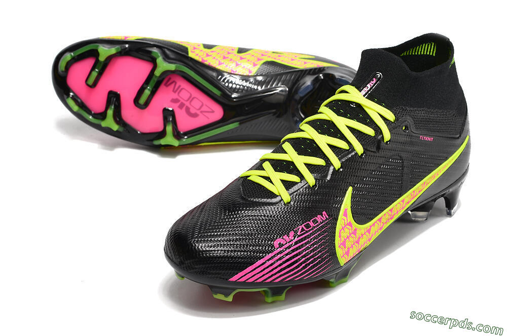 Nike Air Zoom Mercurial Superfly 9 Elite FG High-Tops Football Boots - Black/Yellow/Pink 3