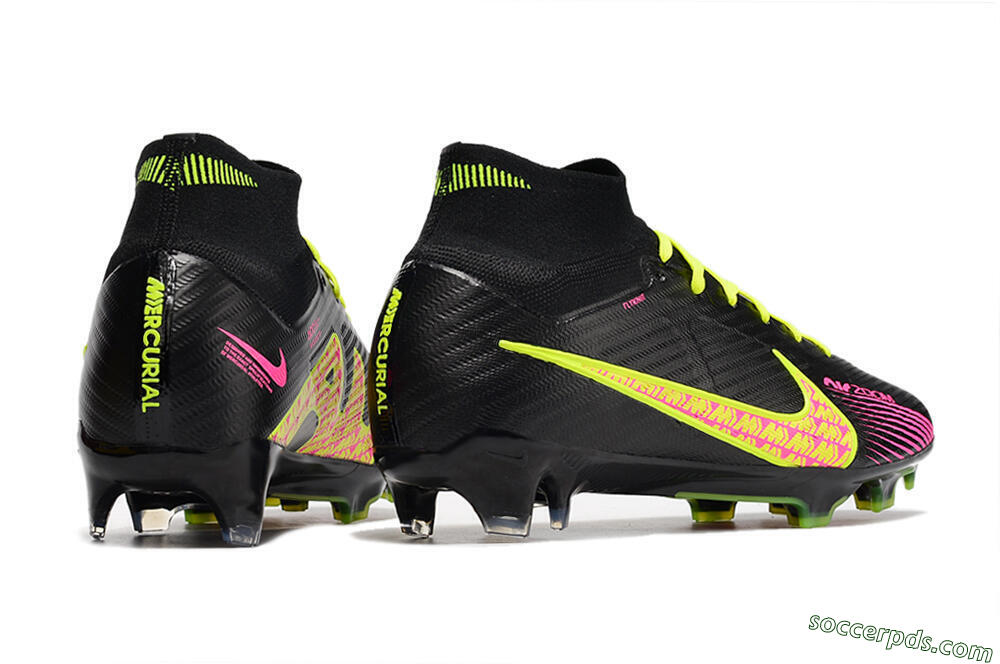 Nike Air Zoom Mercurial Superfly 9 Elite FG High-Tops Football Boots - Black/Yellow/Pink 6