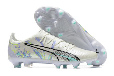 Puma Ultra Ultimate FG Low-Tops Football Boots - White/Black/Yellow/Purple
