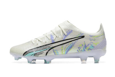Puma Ultra Ultimate FG Low-Tops Football Boots - White/Black/Yellow/Purple