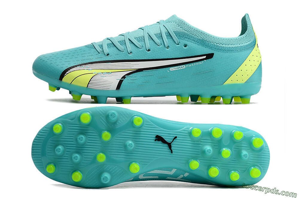 Puma Ultra Ultimate MG Low-Tops Football Boots - Blue/Yellow/Silver 0