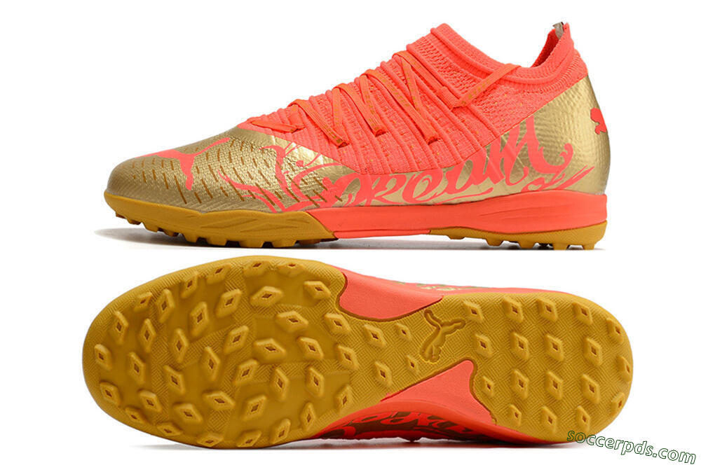 Puma Future Z 1.3 Instinct TF Low-Tops Football Shoes - Red/Gold 0
