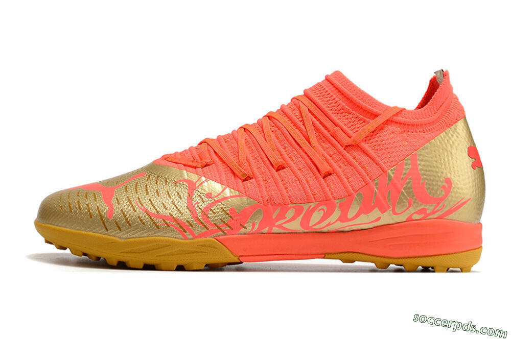 Puma Future Z 1.3 Instinct TF Low-Tops Football Shoes - Red/Gold 2