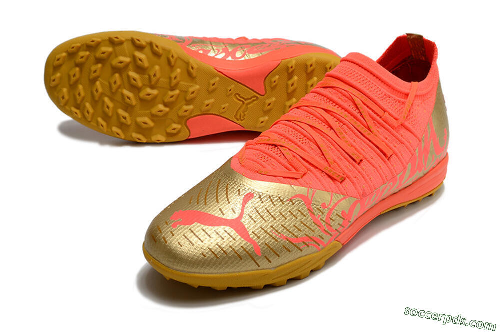 Puma Future Z 1.3 Instinct TF Low-Tops Football Shoes - Red/Gold 3