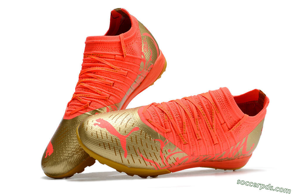 Puma Future Z 1.3 Instinct TF Low-Tops Football Shoes - Red/Gold 5