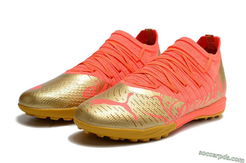 Puma Future Z 1.3 Instinct TF Low-Tops Football Shoes - Red/Gold 9
