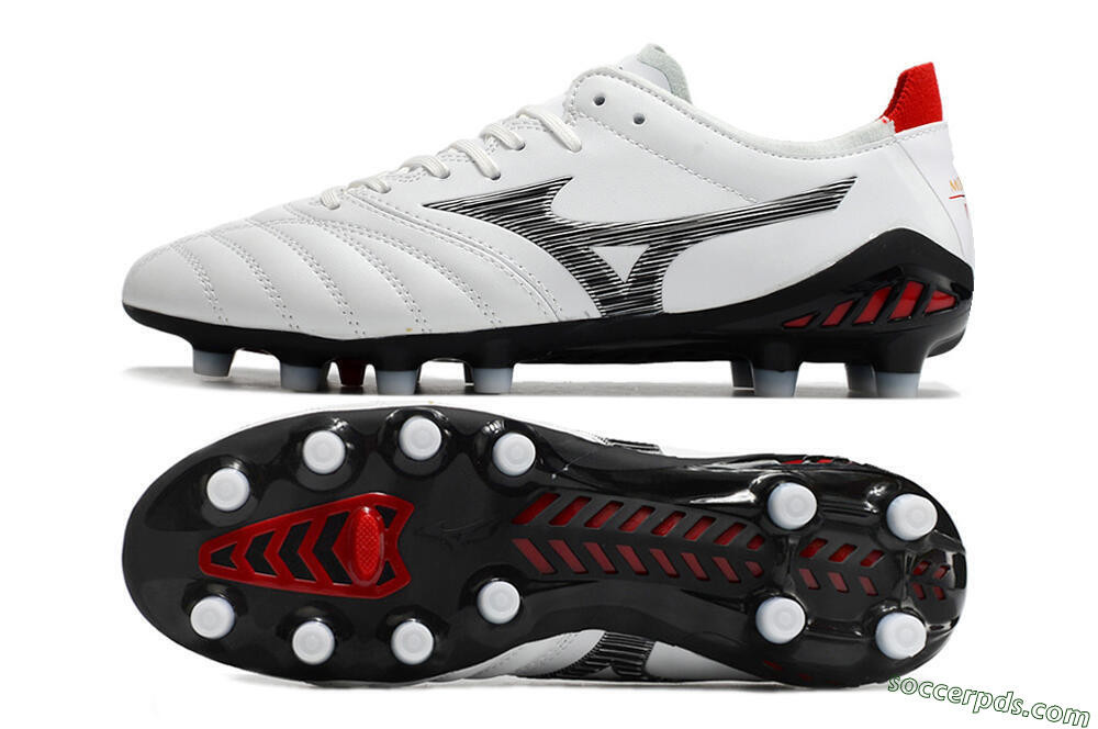 Mizuno Morelia Neo 3 Made in Japan FG Low-Tops Football Boots - White/Black/Red 0