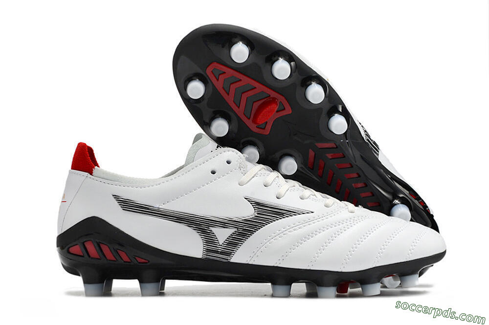 Mizuno Morelia Neo 3 Made in Japan FG Low-Tops Football Boots - White/Black/Red 1