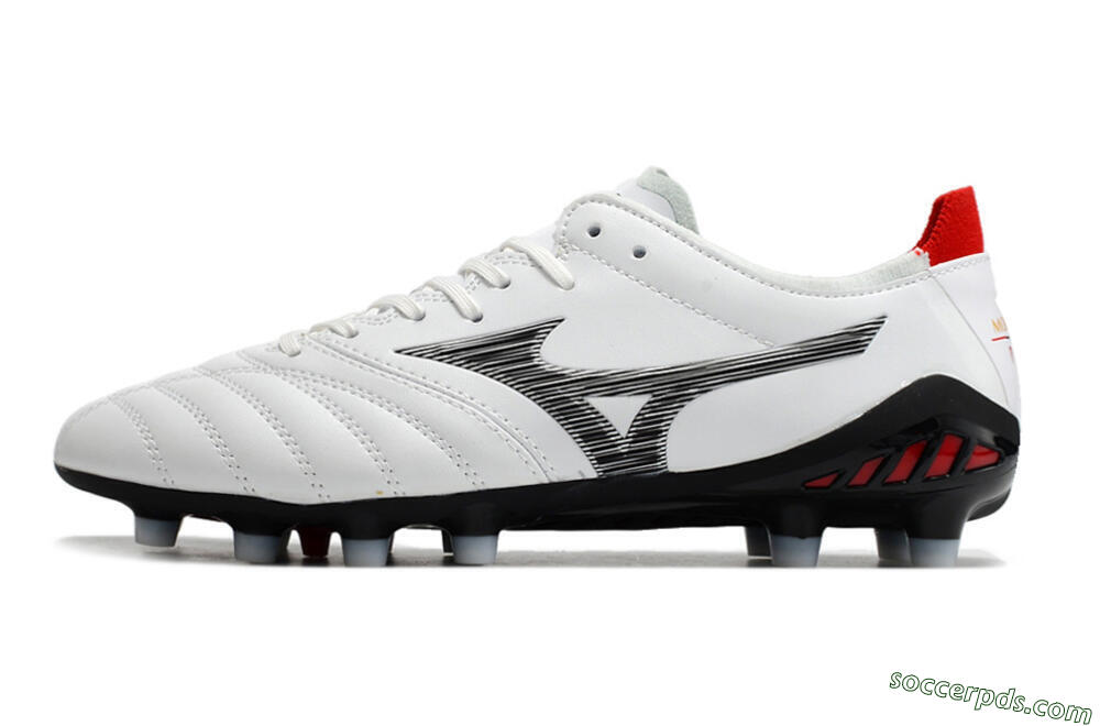 Mizuno Morelia Neo 3 Made in Japan FG Low-Tops Football Boots - White/Black/Red 2