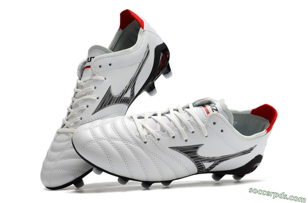 Mizuno Morelia Neo 3 Made in Japan FG Low-Tops Football Boots - White/Black/Red 5
